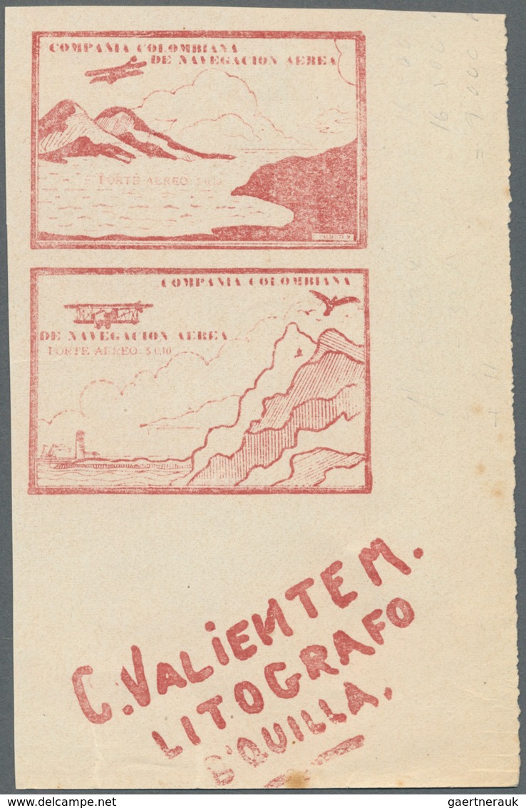 Kolumbien - Ausgaben Der Compania Colombiana De Navegacion Aérea: 1920, Monocoloured Issue In New Ty - Kolumbien