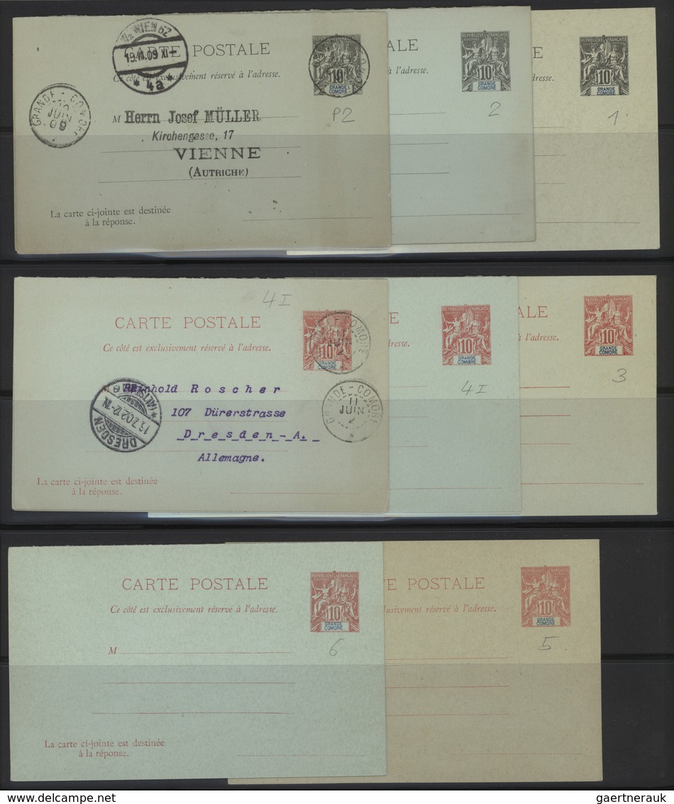 Komoren: 1896/1909, Grande Comore, Collection Of 30 (mainly Unused) Stationeries With Cards, Letter - Sonstige & Ohne Zuordnung