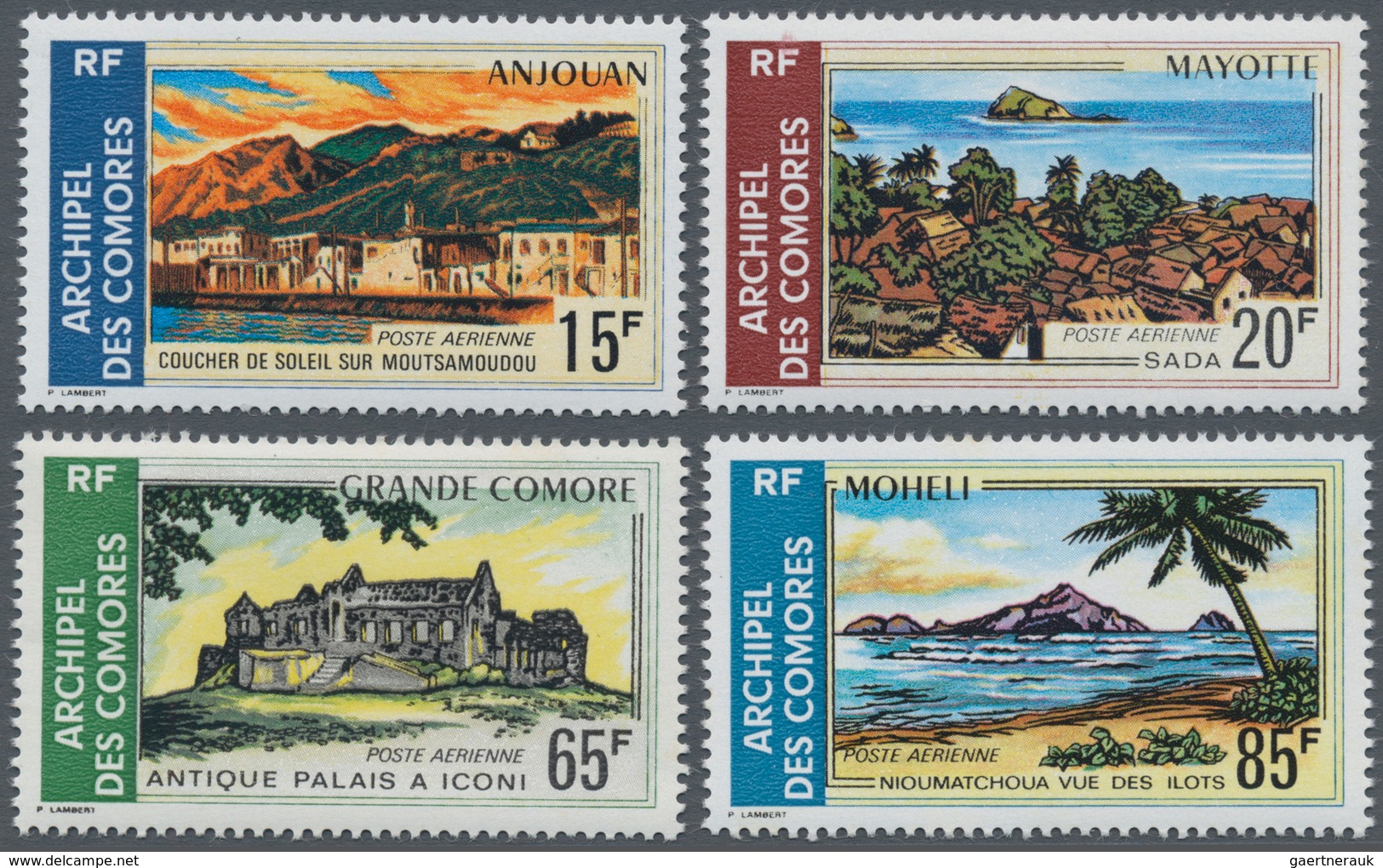 Komoren: 1971, Landscapes Complete Set Of Four (Moutsamoudou On Anjouan, Sada On Mayotte, Iconi On G - Other & Unclassified