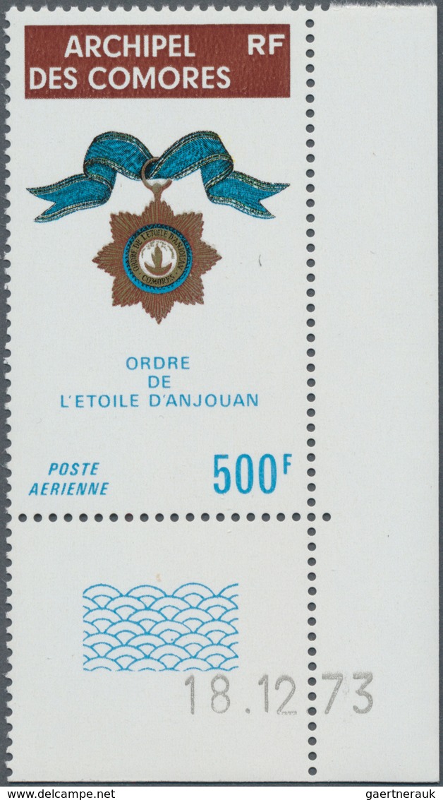 Komoren: 1974, Medal ‚Star Of Anjouan‘ 500fr. In A Lot With Approx. 2.000 Stamps Mostly In Complete - Sonstige & Ohne Zuordnung