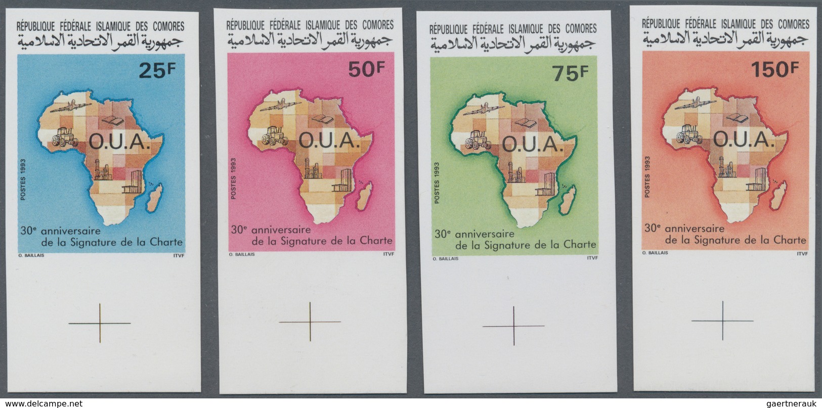 Komoren: 1993, 30 Years Charta Of Organisation For African Unity (O.U.A.) Complete Set Of Four Stamp - Sonstige & Ohne Zuordnung