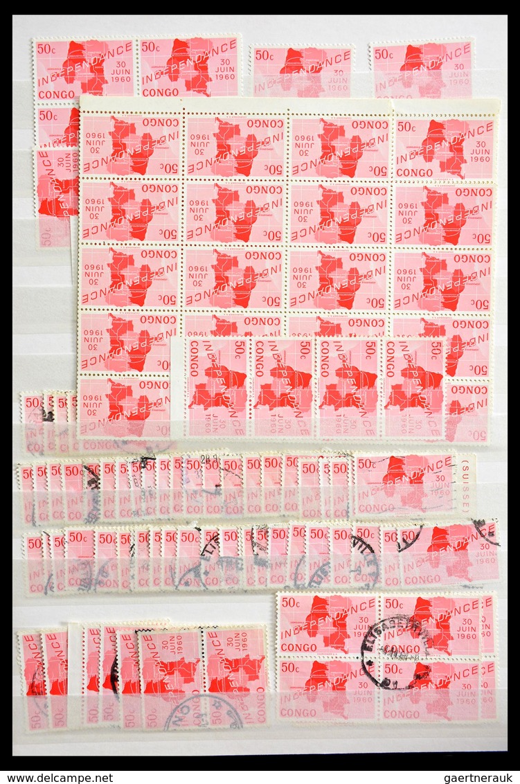 Kongo (Kinshasa / Zaire): 1961-2001: Gigantic MNH and cancelled stock Congo and Zaïre 1961-2001 in 8