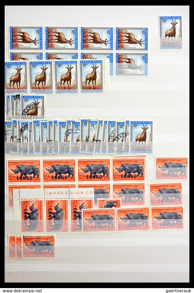 Kongo (Kinshasa / Zaire): 1961-2001: Gigantic MNH and cancelled stock Congo and Zaïre 1961-2001 in 8