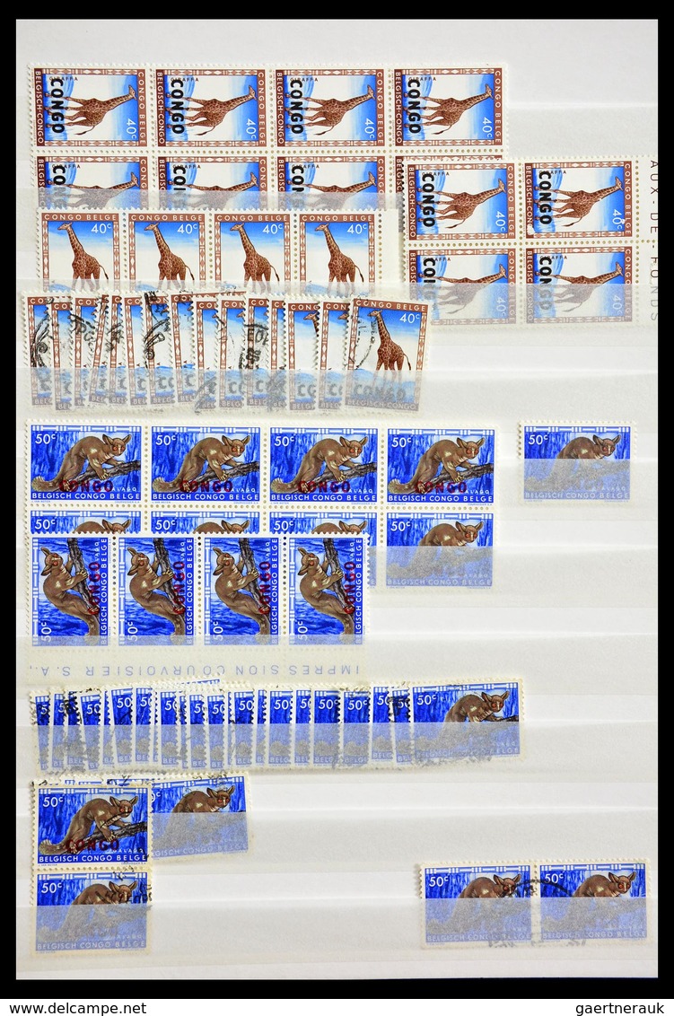 Kongo (Kinshasa / Zaire): 1961-2001: Gigantic MNH and cancelled stock Congo and Zaïre 1961-2001 in 8