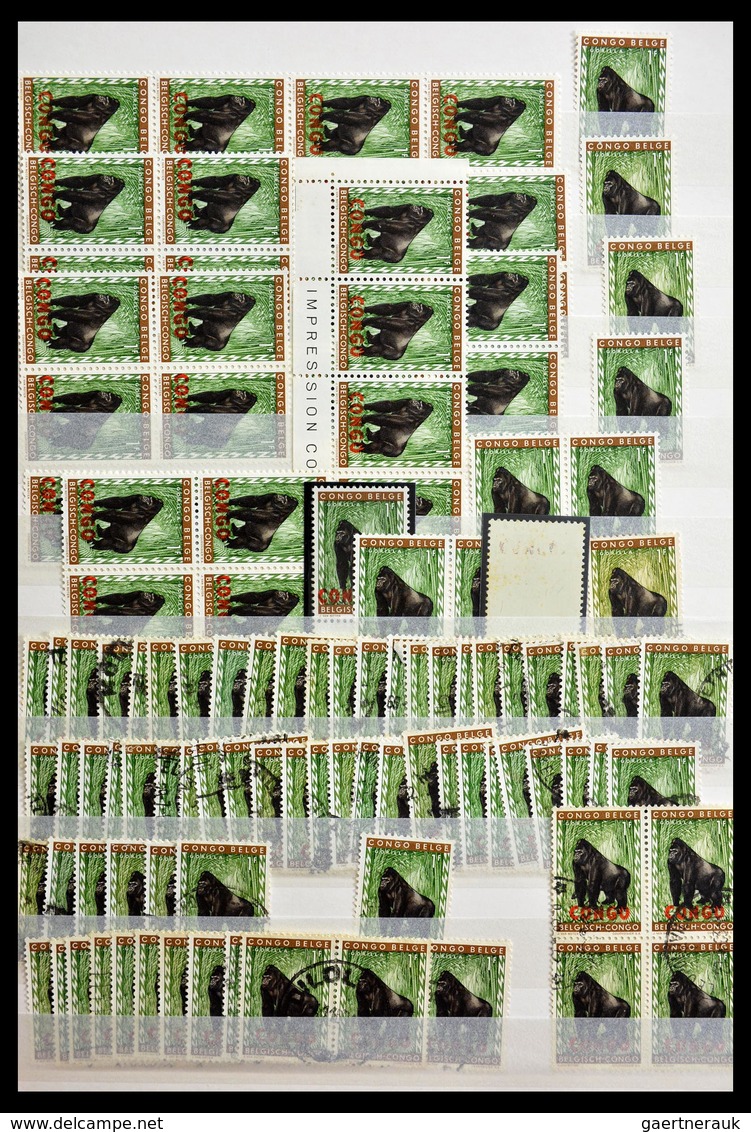 Kongo (Kinshasa / Zaire): 1961-2001: Gigantic MNH and cancelled stock Congo and Zaïre 1961-2001 in 8