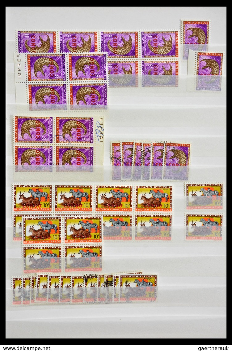 Kongo (Kinshasa / Zaire): 1961-2001: Gigantic MNH and cancelled stock Congo and Zaïre 1961-2001 in 8