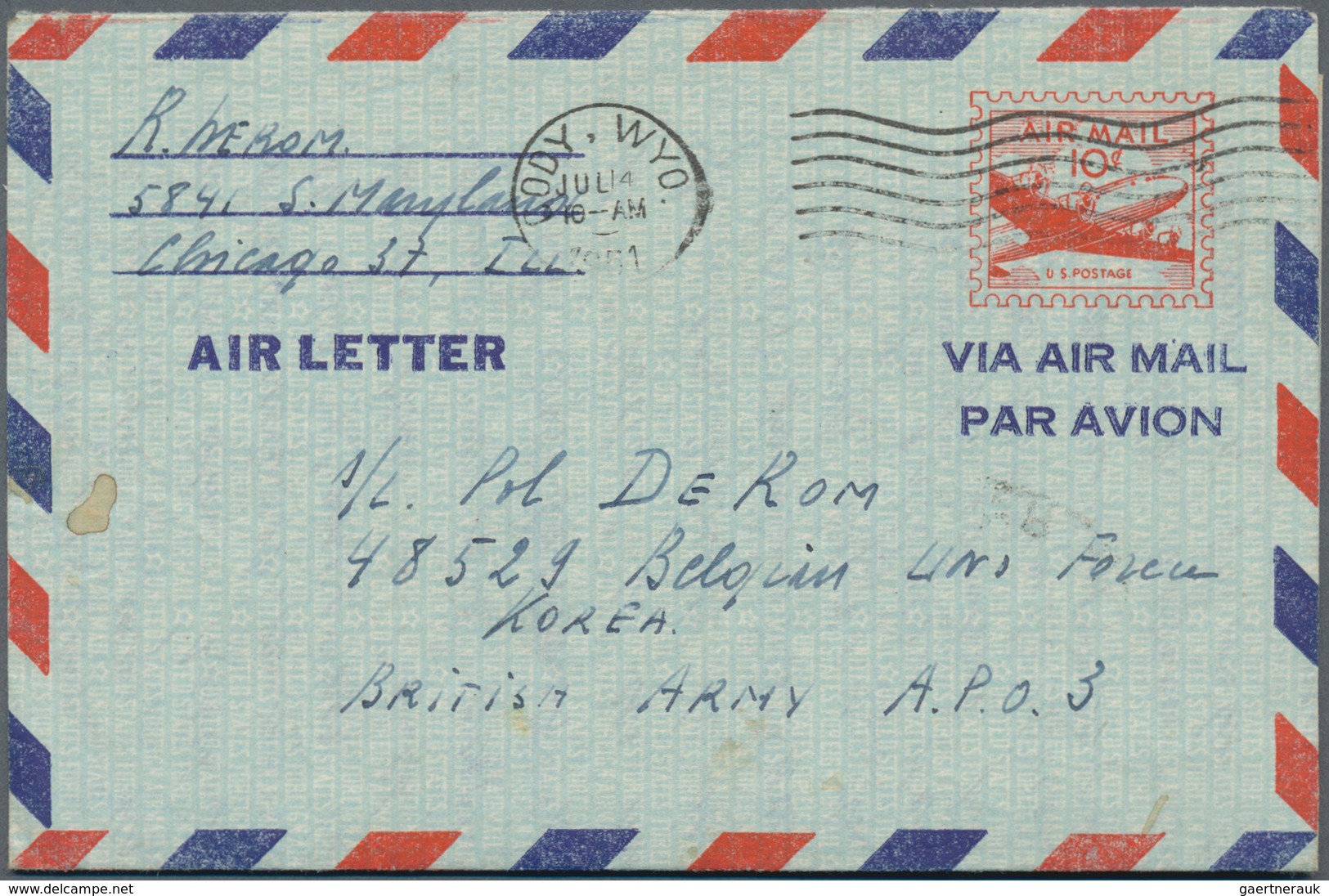 Korea-Süd: Korean War, Belgian Contingent: 1951/54, Covers (9 Inc. A Ppc) From Belgium To "Belgian U - Korea (Süd-)