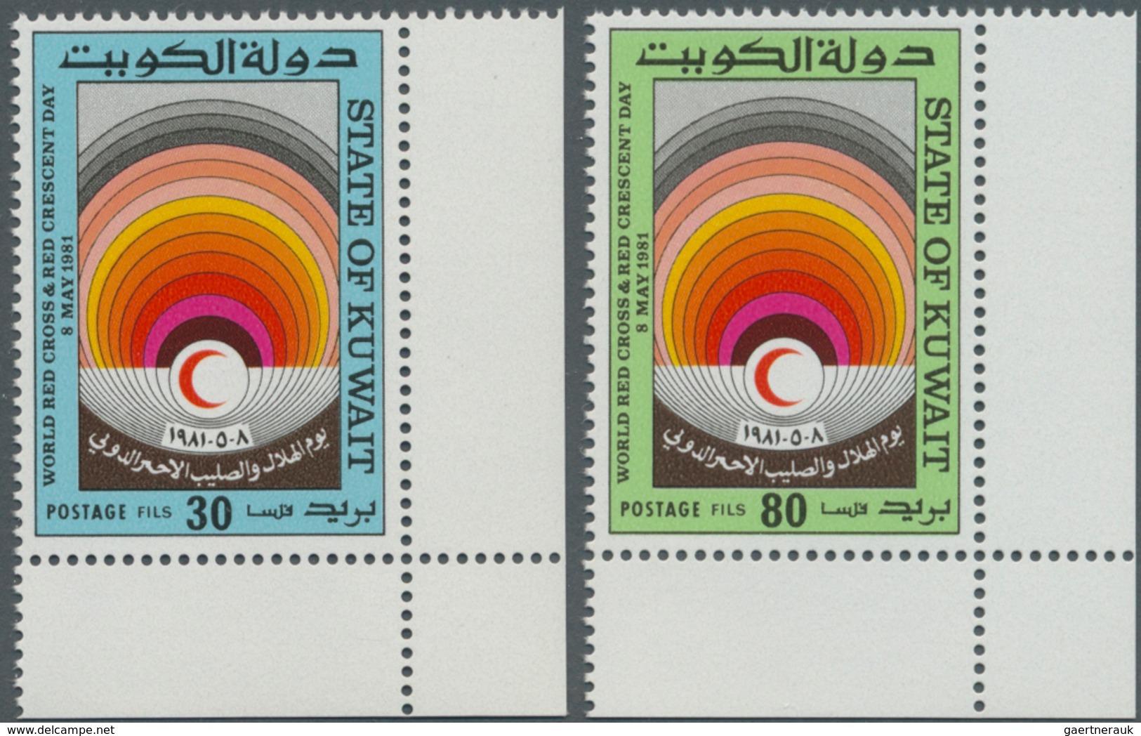 Kuwait: 1981, World Red Cross & Red Crescent Day Complete Set Of Two In A Lot With About 850 Sets In - Kuwait