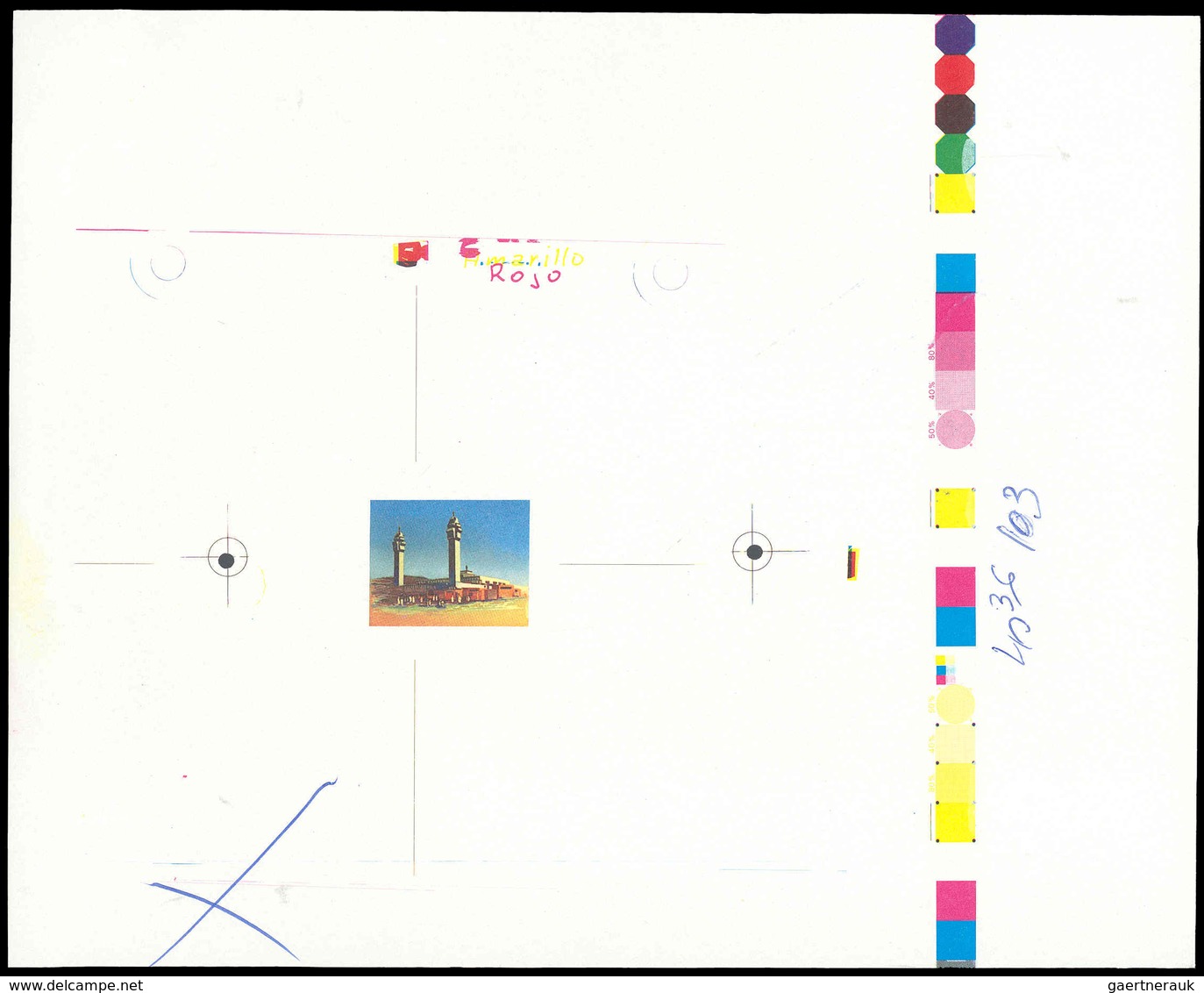 Kuwait: 1989, PILGRIMAGE TO MECCA - 30 items; single die proofs for the set, different color variati