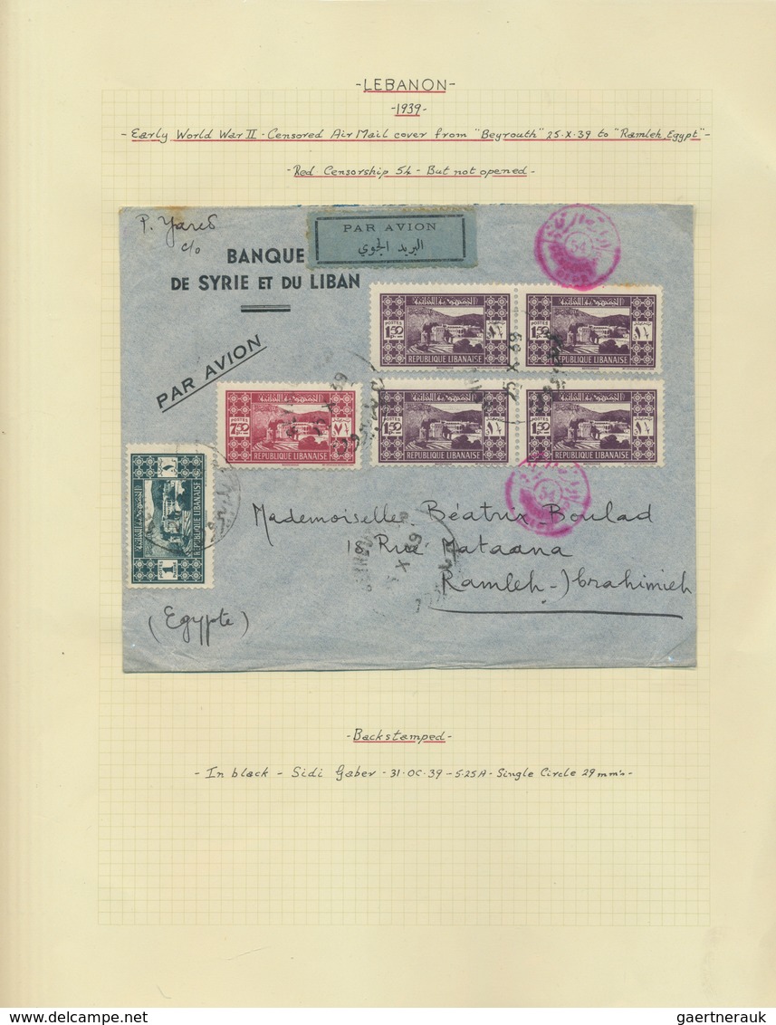 Libanon: 1924/1968 (ca.), Accumulation On Album Pages In Binder With Some Better Issues And Complete - Libanon