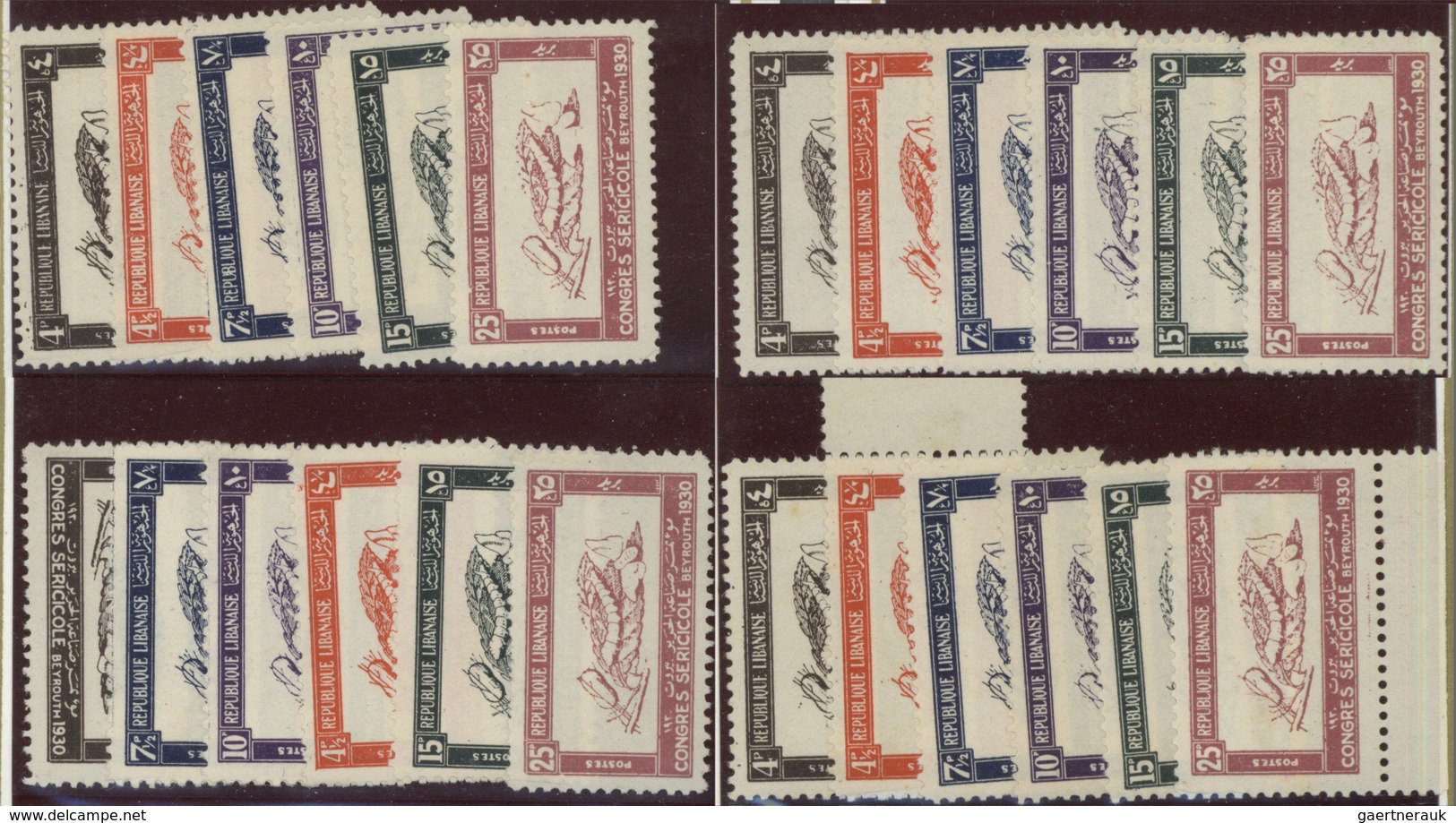 Libanon: 1924/1970 (ca.), Comprehensive Mint Stock On Retail Cards, E.g. Two Sets 1924 Olympic Games - Libanon