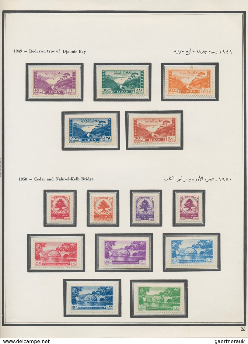 Libanon: 1924-1983: Mint collection of stamps and souvenir sheets in a hingeless album, near to comp