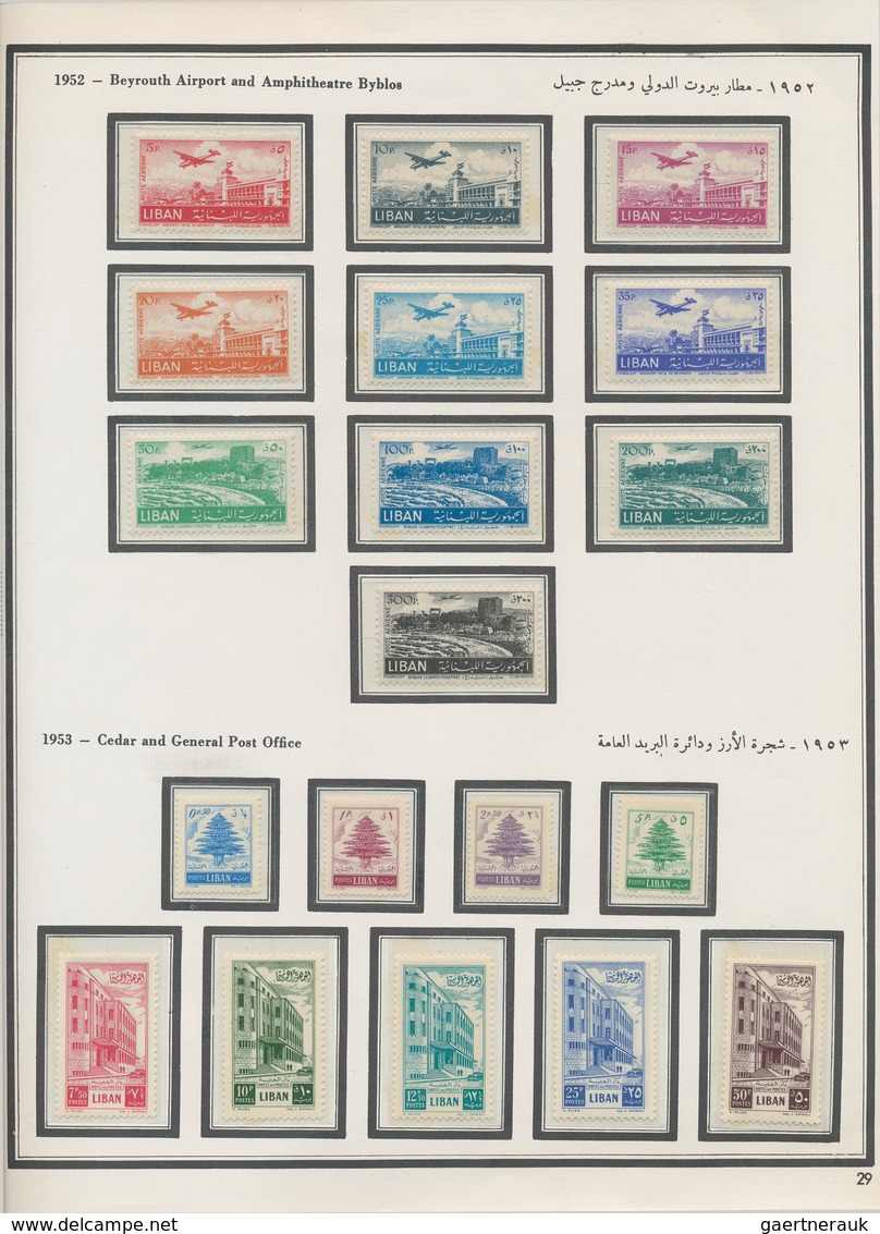 Libanon: 1924-1983: Mint collection of stamps and souvenir sheets in a hingeless album, near to comp