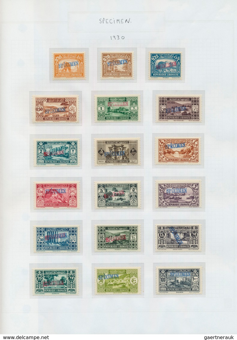 Libanon: 1925/1960 (ca.), Miscellaneous Lot, Comprising Imperforate Stamps, Specimen Overprints, Sou - Libanon