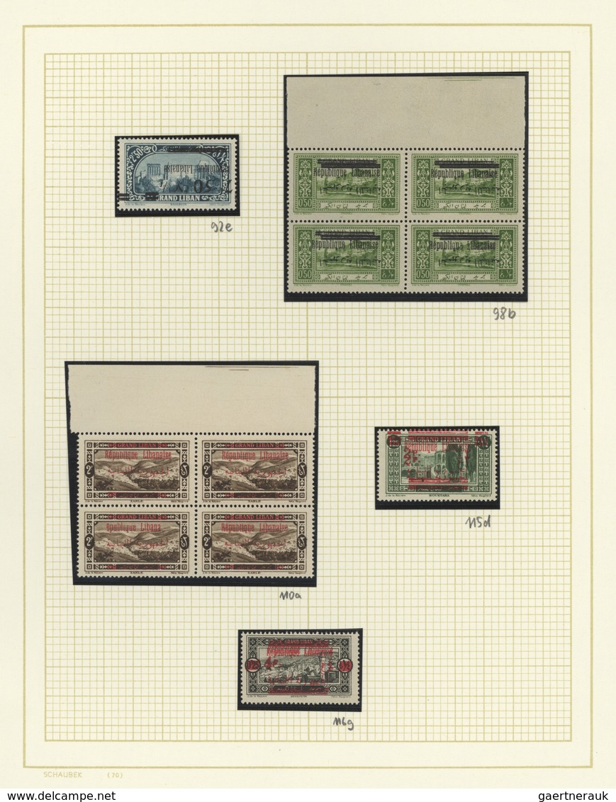 Libanon: 1926/1927, OVERPRINT VARIETIES, Pictorials "Views Of Lebanon" With Overprints, Petty U/m Co - Libanon