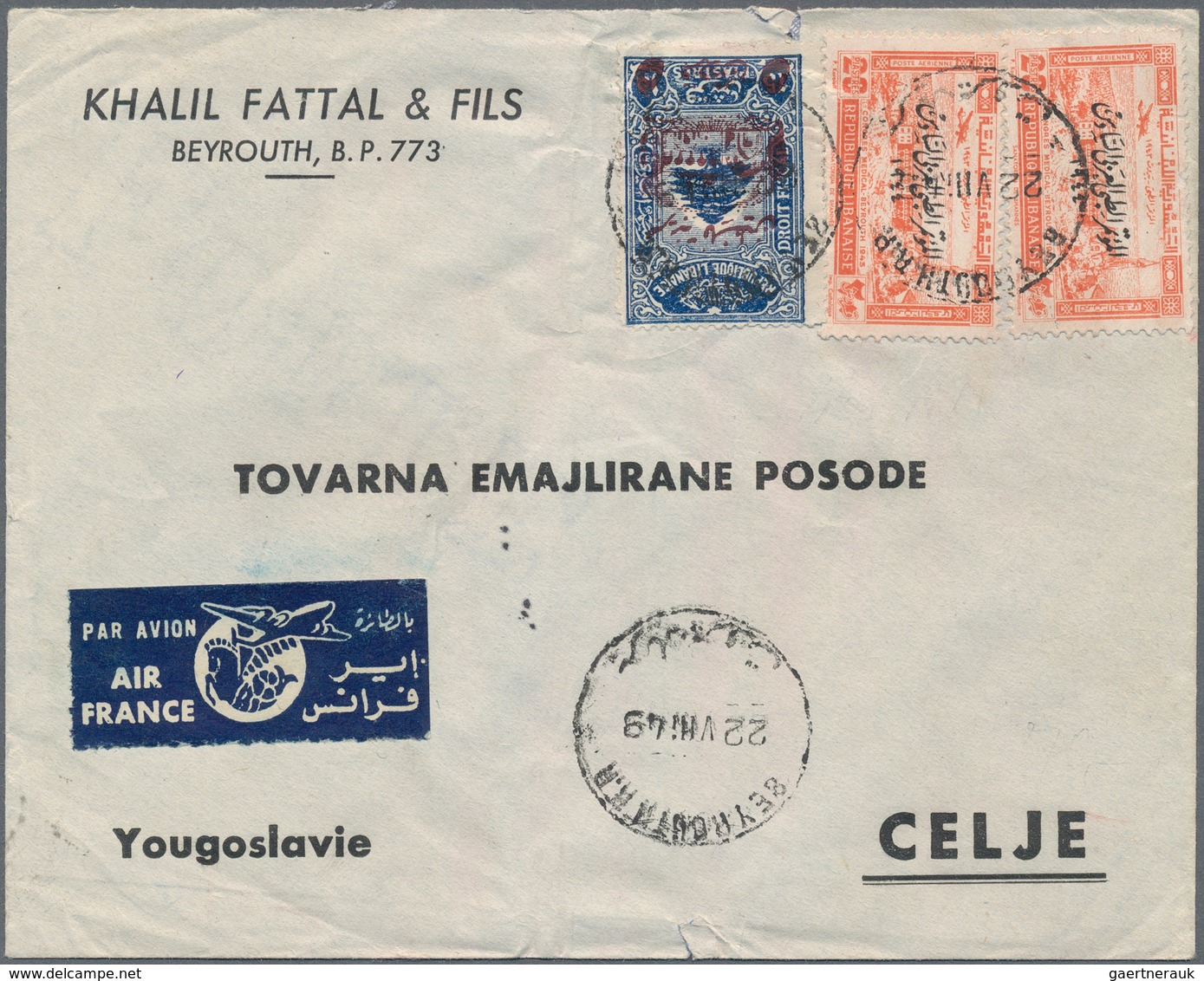 Libanon: 1937/1967 (ca.), Lot Of Apprx. 100 Commercial Covers Mainly To Yugoslavia Resp. Germany, In - Libanon