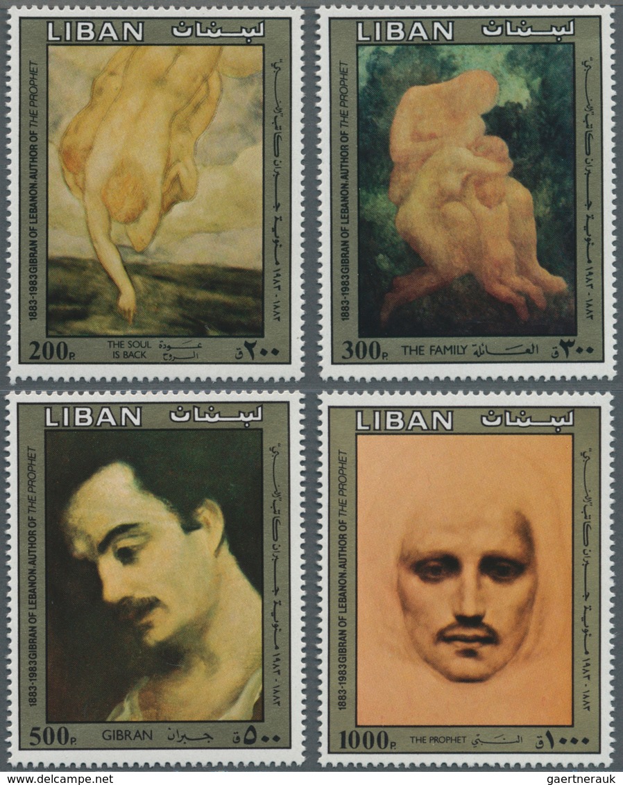 Libanon: 1983, 100th Birthday Of Gibran Kahlil (lebanese Author) Complete Set Of Four Showing Differ - Libanon