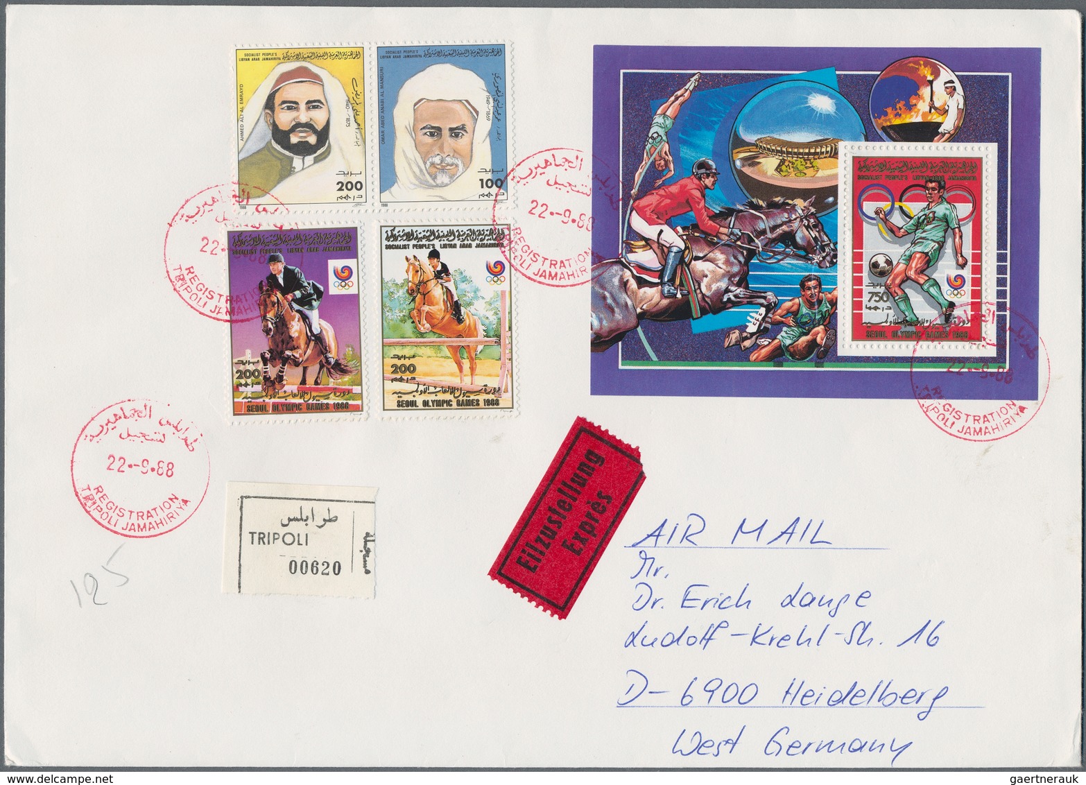 Libyen: 1984/1988, At Least 340 Colourfully Franked, Philatelic Airmail Covers To West Germany, Ofte - Libyen