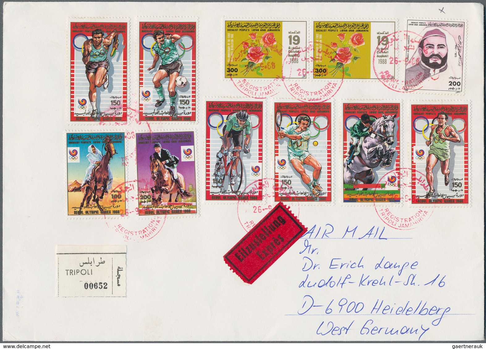 Libyen: 1984/1988, At Least 340 Colourfully Franked, Philatelic Airmail Covers To West Germany, Ofte - Libyen