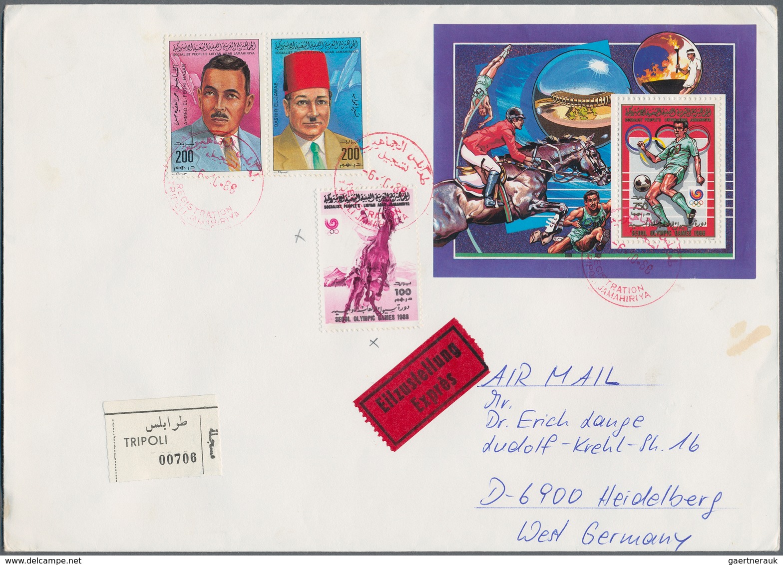 Libyen: 1984/1988, At Least 340 Colourfully Franked, Philatelic Airmail Covers To West Germany, Ofte - Libyen