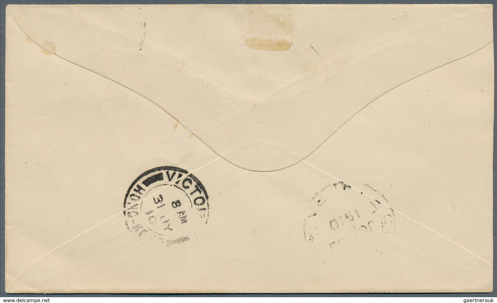 Macau: 1902, Envelope Bearing "6 AVOS" On 200 A Blue On Bluish And Pair Of 1903, 3 A Violet-grey/bla - Gebraucht