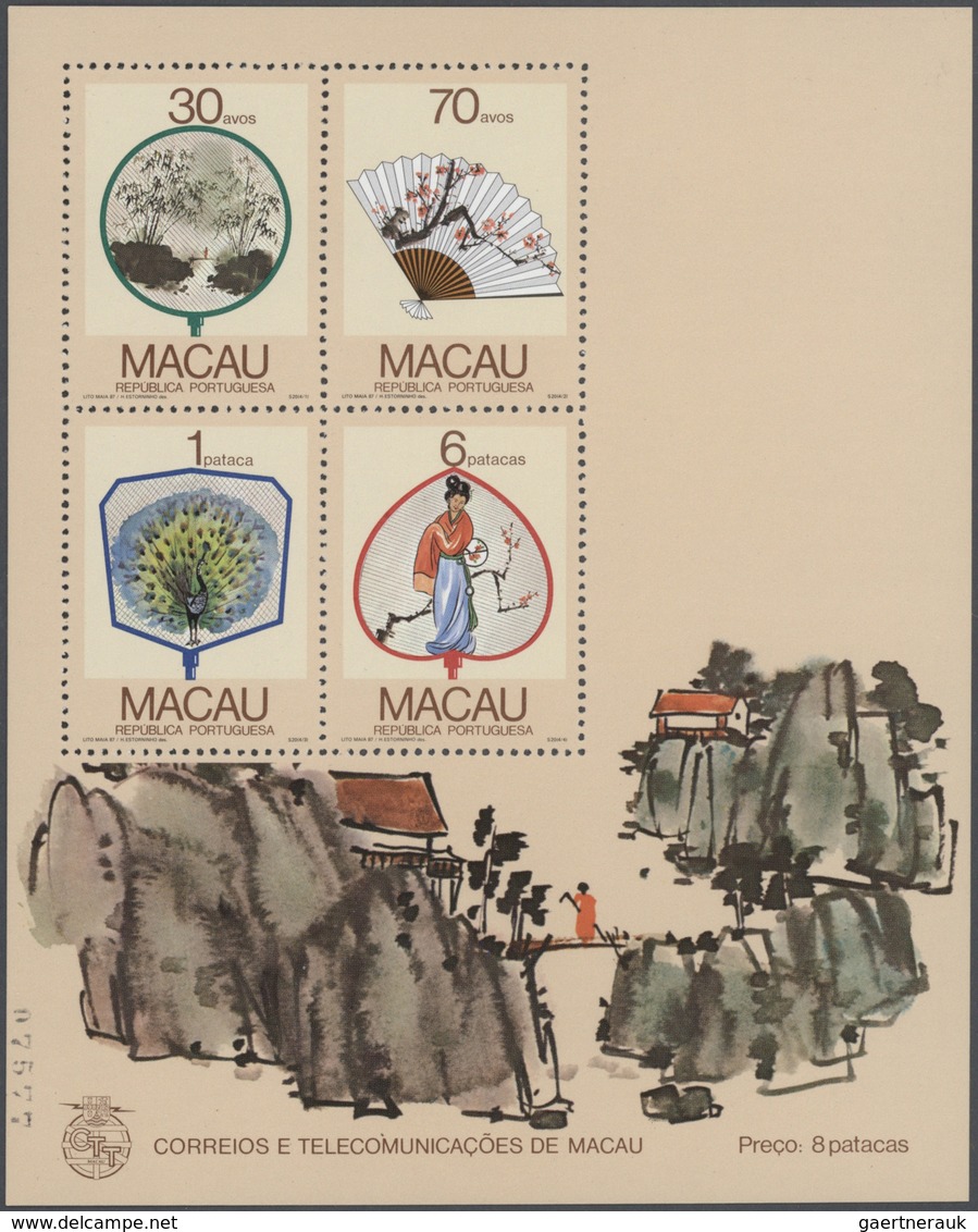 Macau: 1984/1994, U/m Collection On Stocksheets, From 1984 Stamps Souvenir Sheet, The Years 1986/199 - Usados