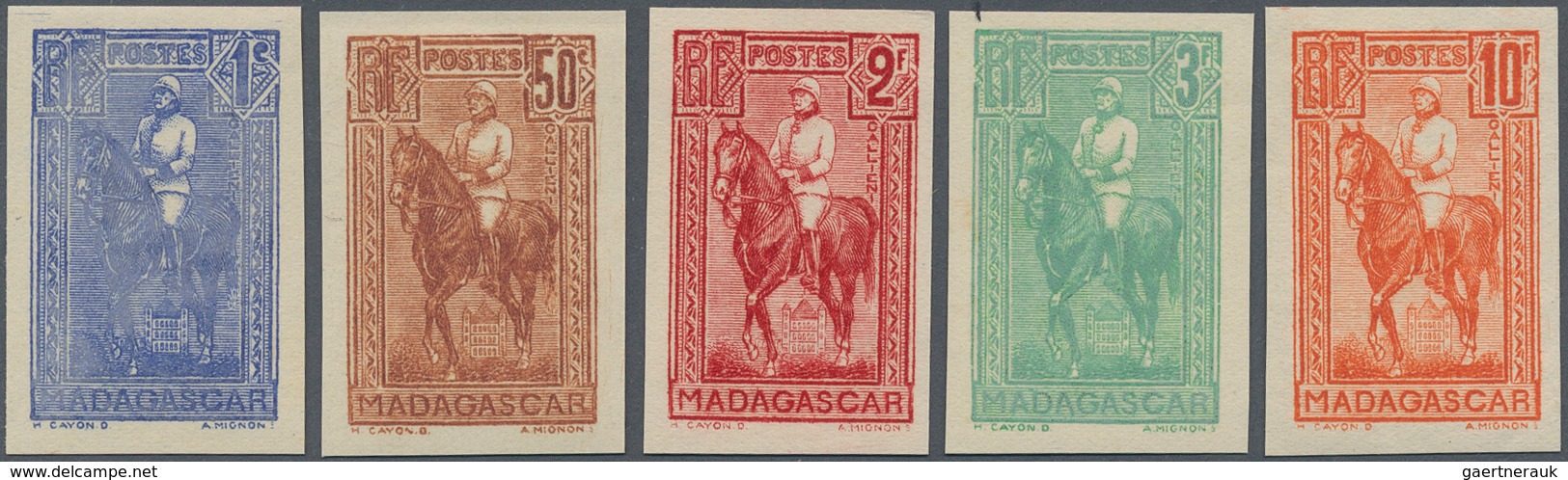 Madagaskar: 1931, Gouverneur Gallieni Definitives Complete Set Of Five In A Lot With About 50 IMPERF - Madagaskar (1960-...)