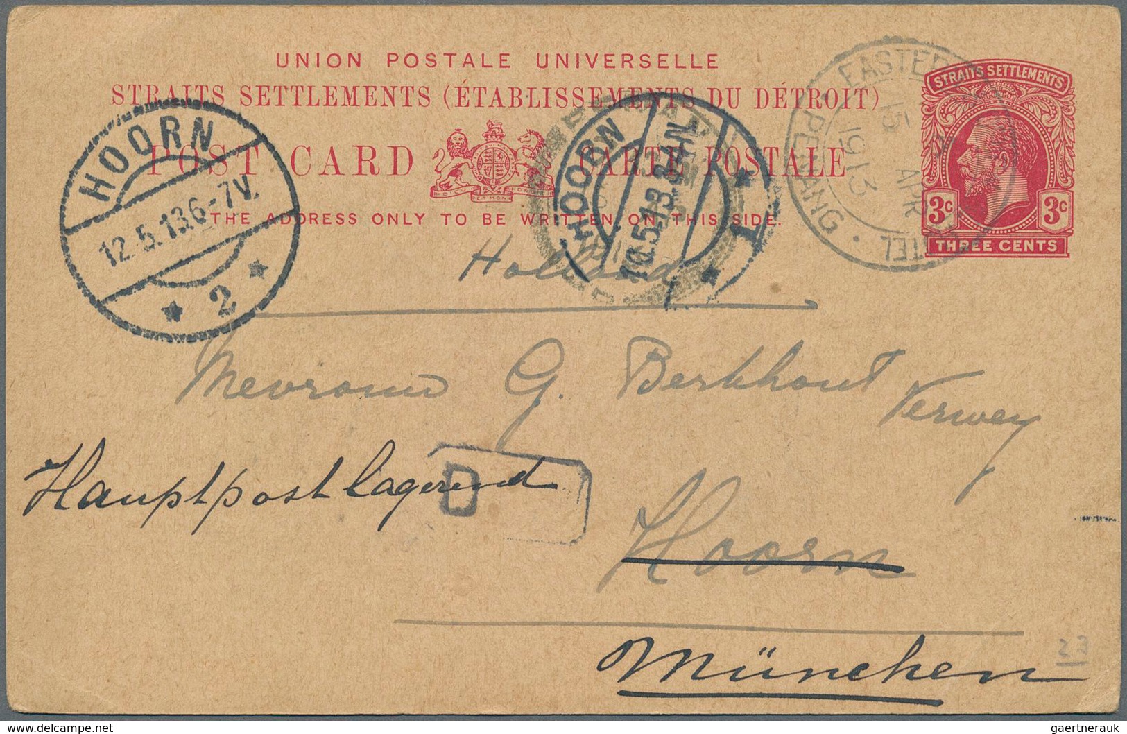 Malaiische Staaten - Straits Settlements: 1890-1938 Destination Germany: Twelve Covers, Postcards An - Straits Settlements