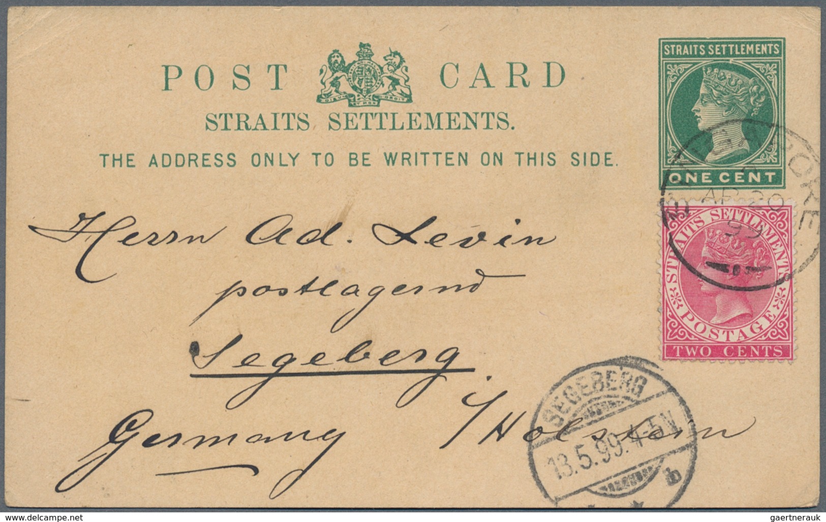 Malaiische Staaten - Straits Settlements: 1894/1900, Seven Postal Stationery Cards Used To Germany ( - Straits Settlements