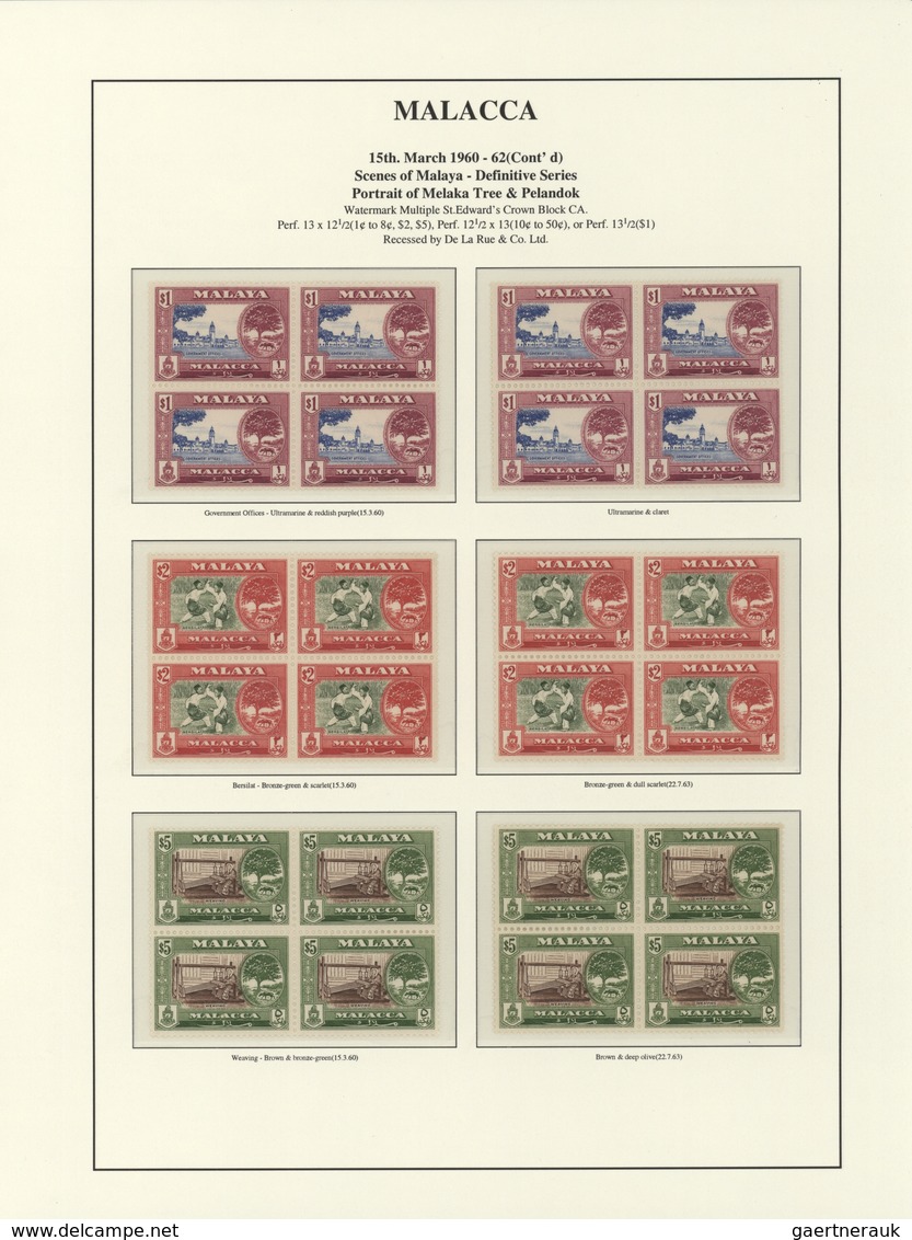 Malaiische Staaten - Malakka: 1957/1960, Definitives "Views", Specialised Collection Of Apprx. 350 S - Malacca