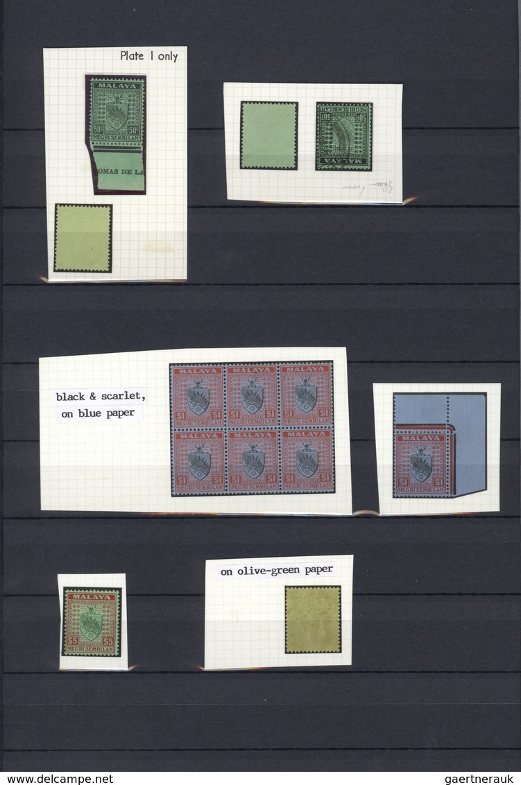 Malaiische Staaten - Negri Sembilan: 1936/1941, Definitives "Coat Of Arms", Mint And Used Collection - Negri Sembilan