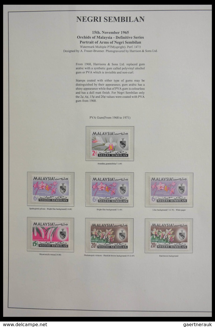 Malaiische Staaten - Negri Sembilan: 1965-1992: Specialised collection Negri Sembilan 1965-1992 with