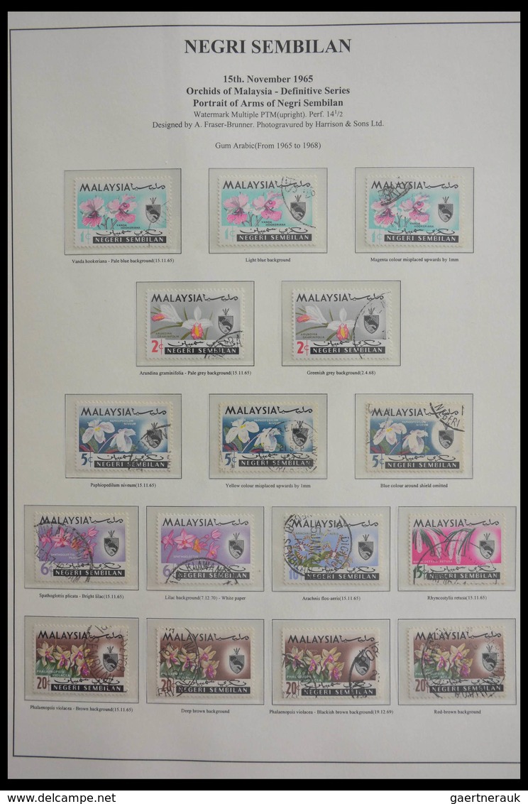 Malaiische Staaten - Negri Sembilan: 1965-1992: Specialised collection Negri Sembilan 1965-1992 with