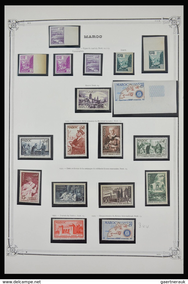 Marokko: 1891-1984: Very well filled, partly double, mostly MNH and mint hinged collection Morocco 1