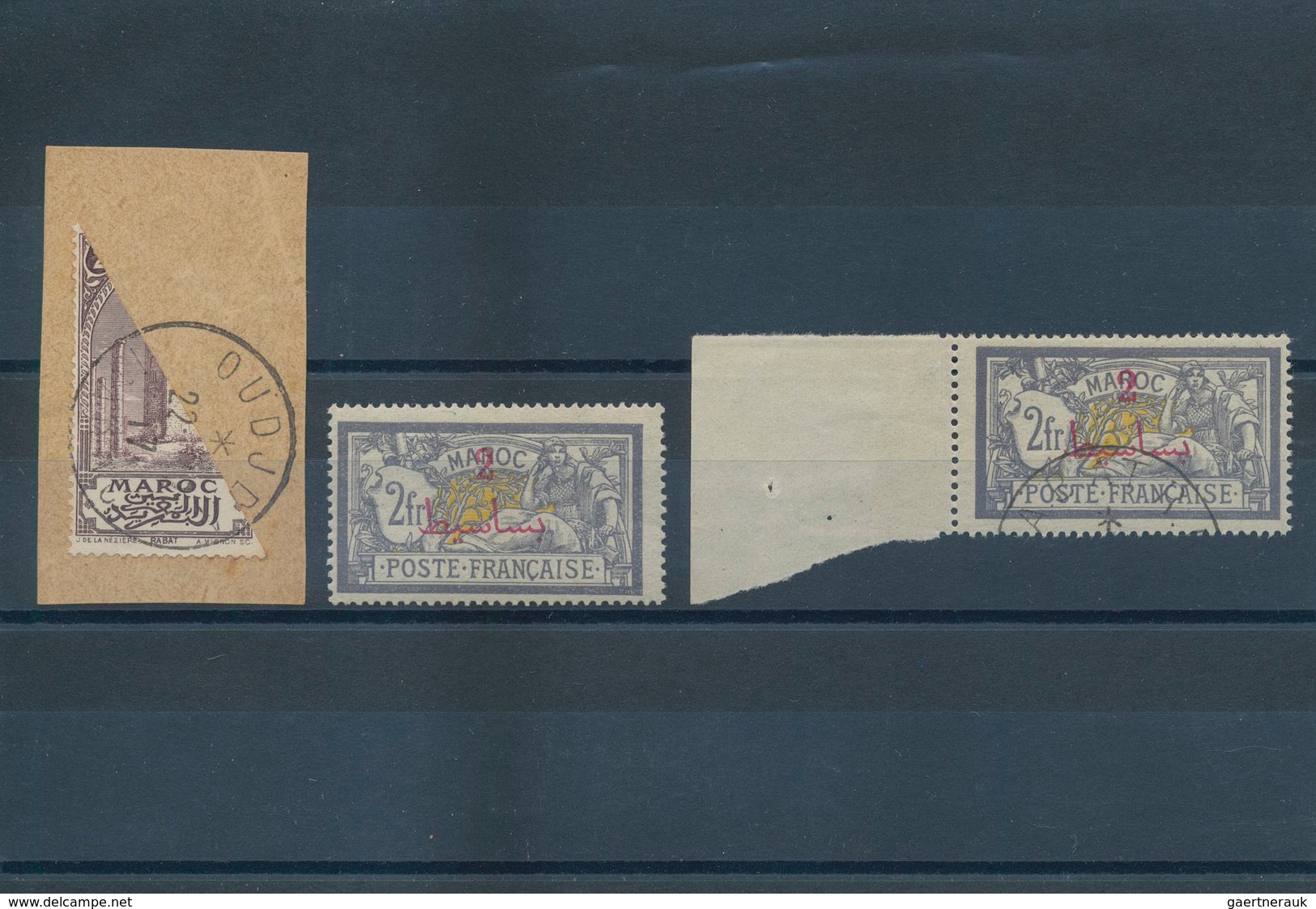 Marokko: 1902/1917, Assortment Incl. Locals (two Fronts), Better Overprints Maury Nos. 14/20 Mint O. - Ungebraucht