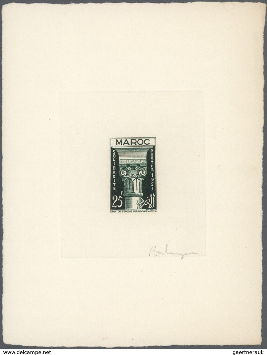 Marokko: 1952, Islamic Capitals (Columns), Collection Of 29 Epreuve D'artiste In Differing Colours, - Ungebraucht