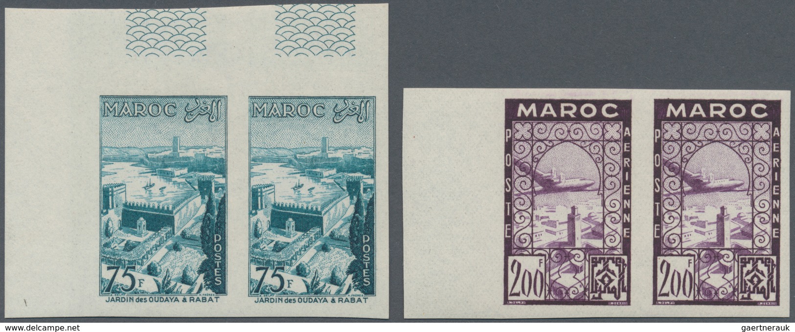 Marokko: 1952/1955, Mint Collection Of 116 IMPERFORATE Stamps Incl. Airmails. - Ungebraucht