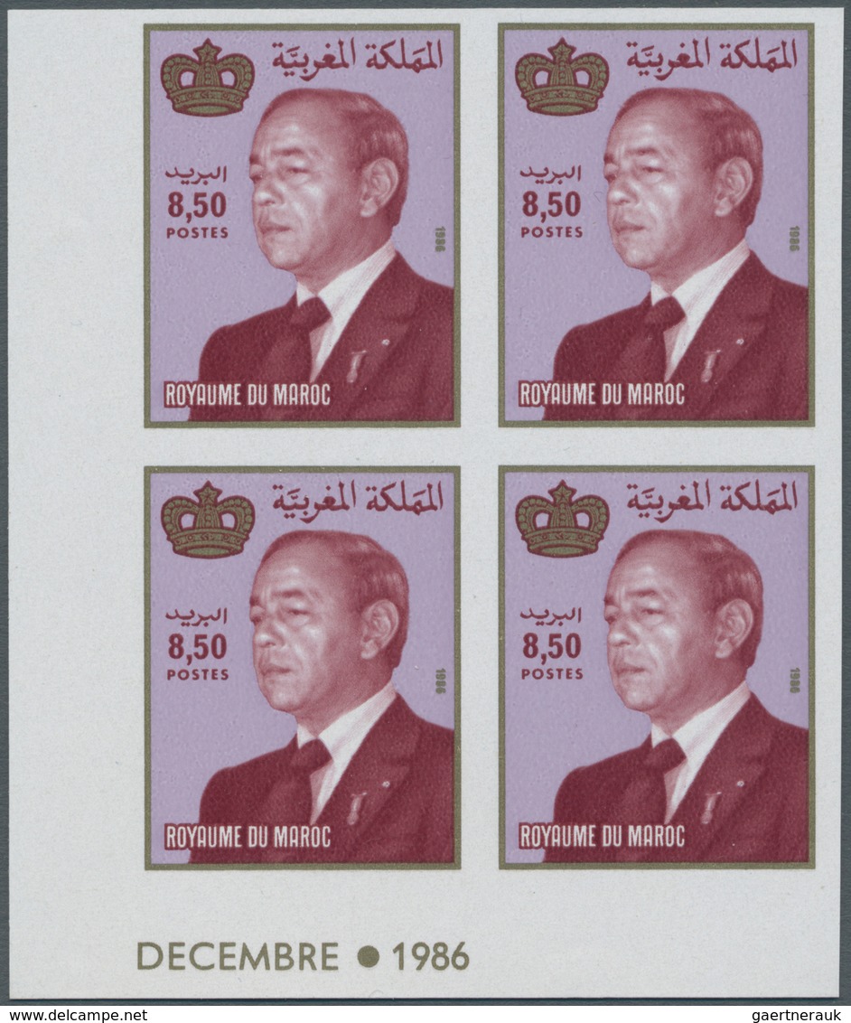 Marokko: 1974/1992 (ca.), Accumulation With Approx. 2.000 Only IMPERFORATE Stamps With Many In Large - Ongebruikt