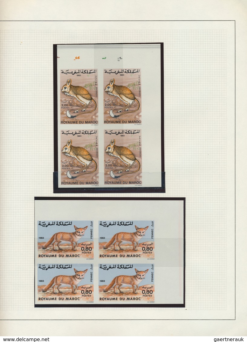 Marokko: 1981/1992, U/m Collection Of Apprx. 250 Different IMPERFORATE Blocks Of Four (=apprx. 1.000 - Ungebraucht