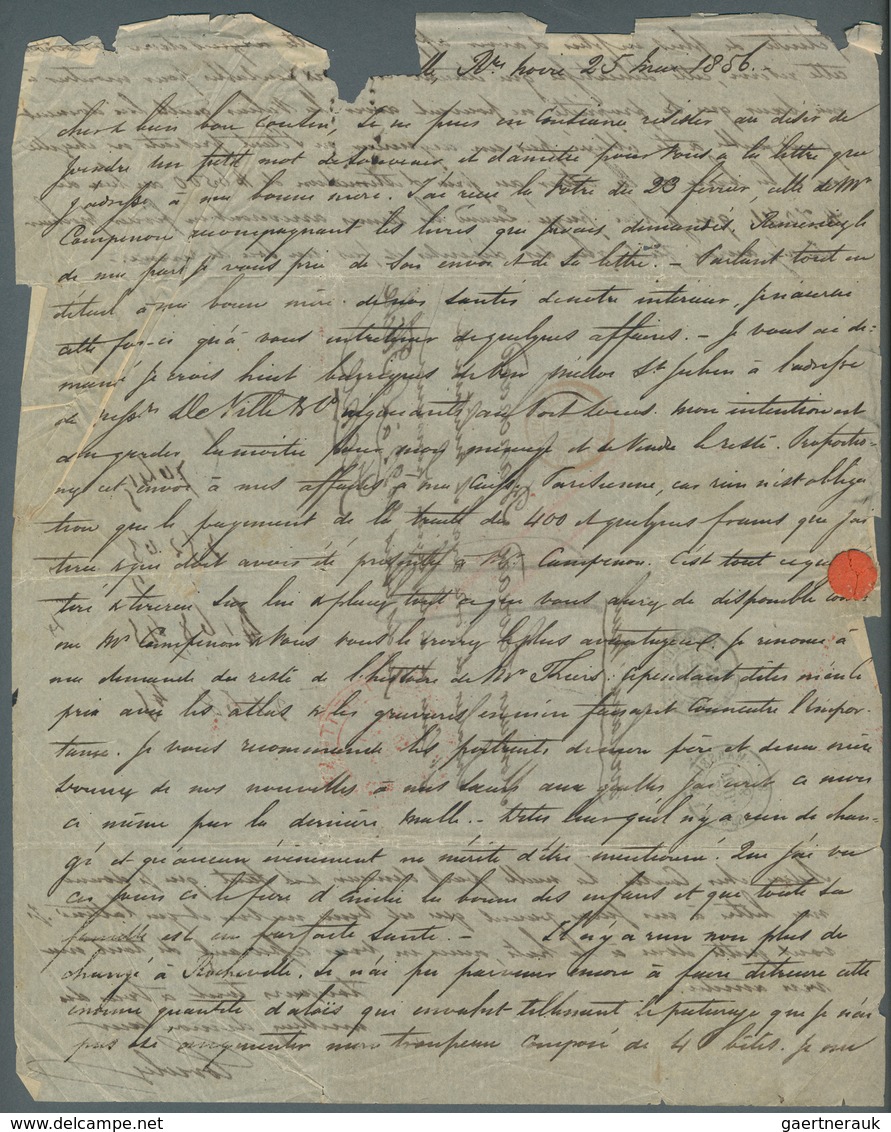 Mauritius: 1844/57 (ca.) A scarce correspondance with ca. 32 stampless entire letters from a sender,