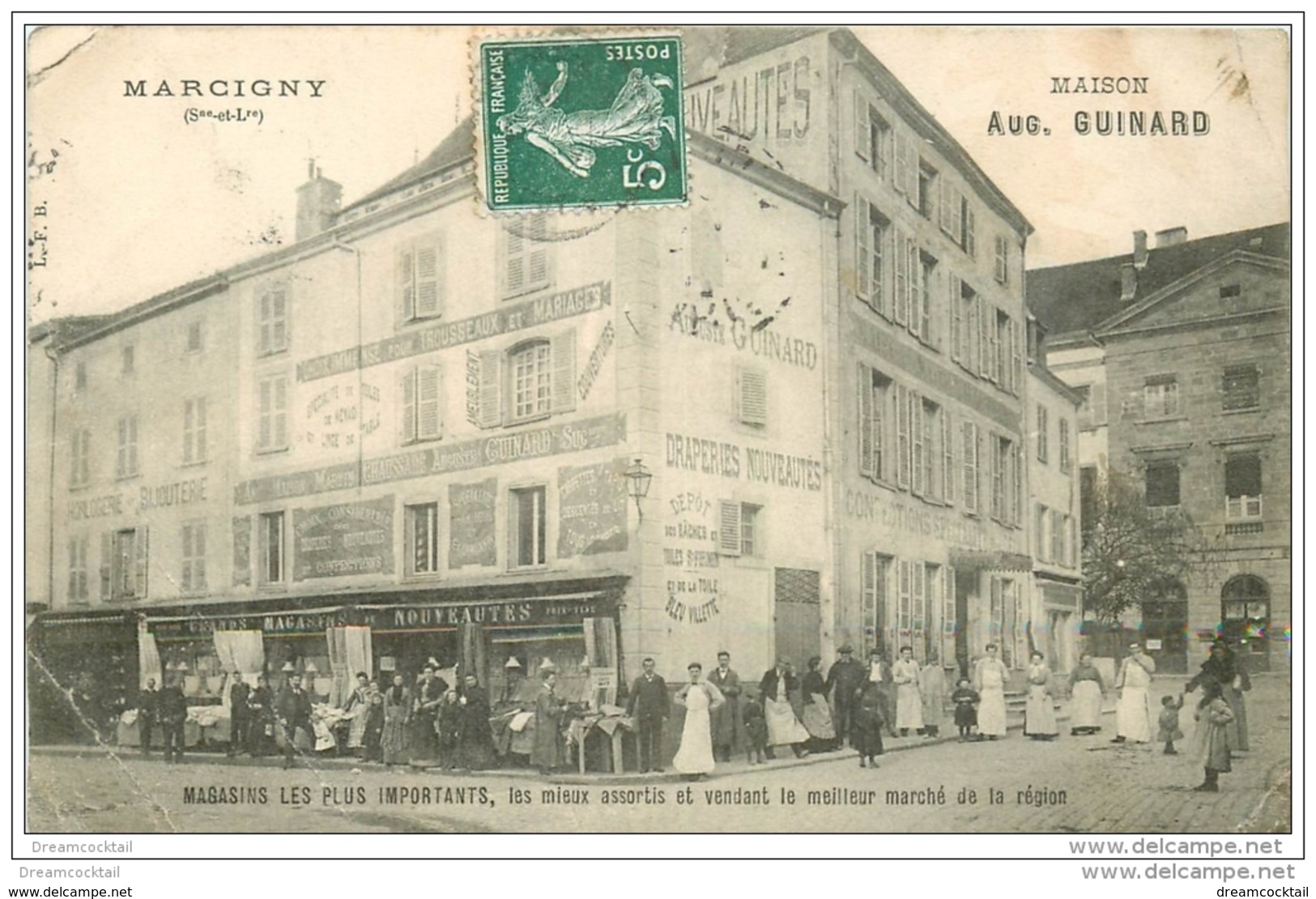 71 MARCIGNY. Grands Magasins De Nouveautés Guinard 1909 - Autres & Non Classés