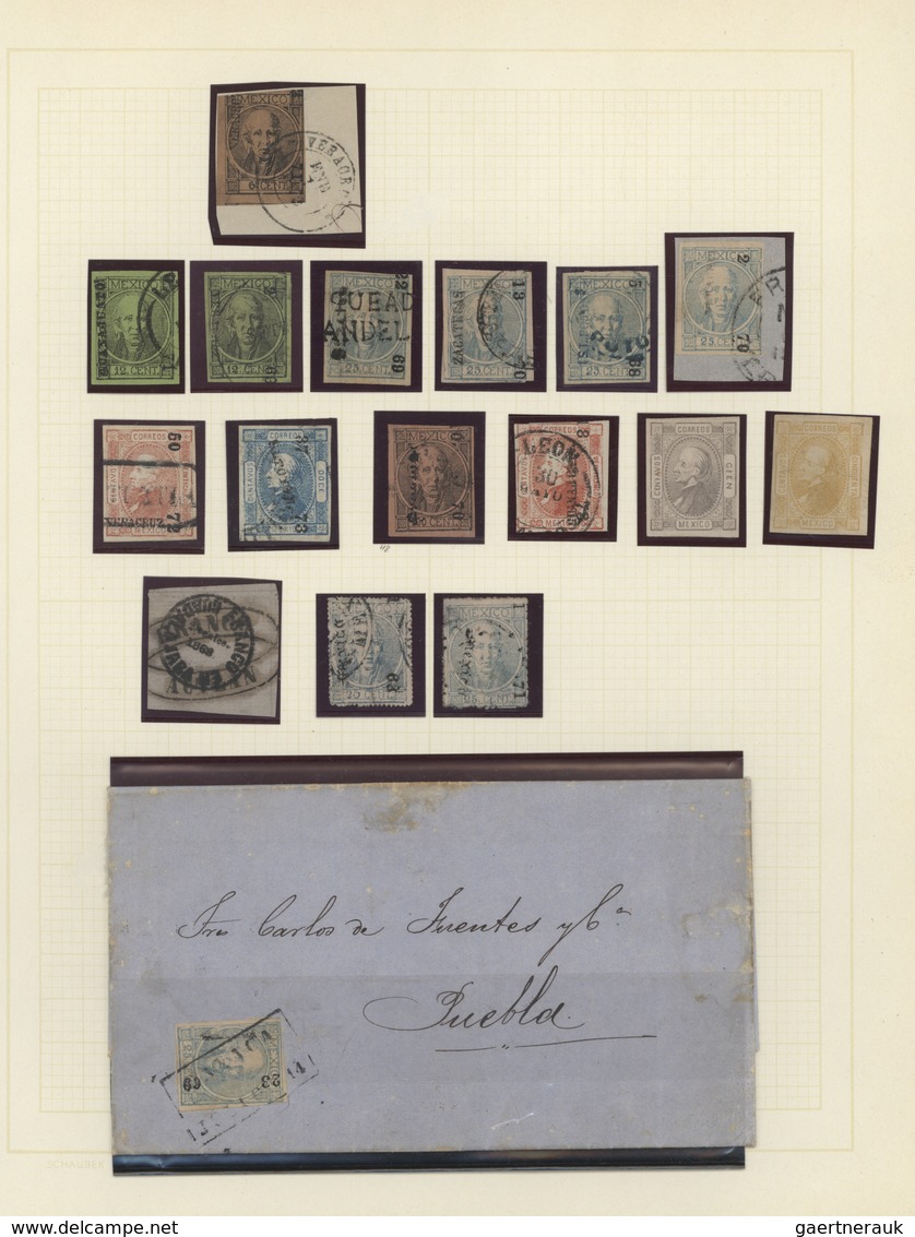 Mexiko: 1856/1900 (ca.), Used And Mint Collection On Album Pages, Comprising A Nice Range Of Hidalgo - Mexiko