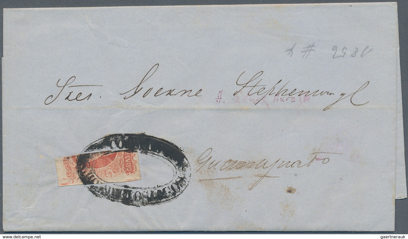 Mexiko: 1856-1870's: Six Covers With Different Frankings Sent To Guanajuato, Including Bisected 1856 - Mexiko