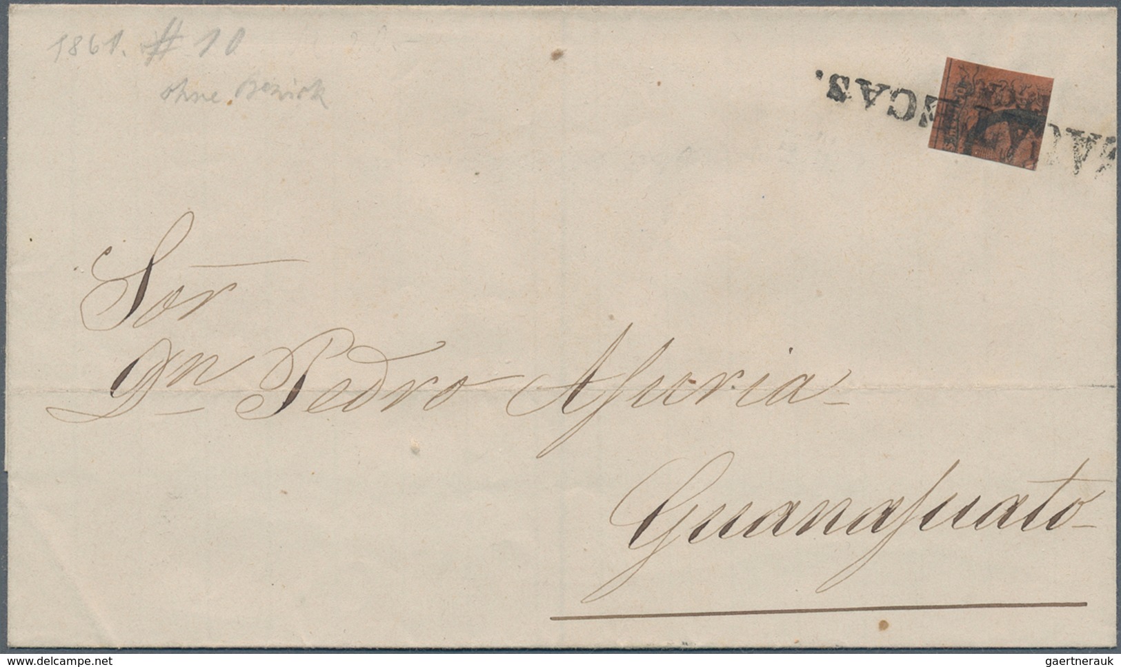 Mexiko: 1856-1870's: Six Covers With Different Frankings Sent To Guanajuato, Including Bisected 1856 - Mexiko