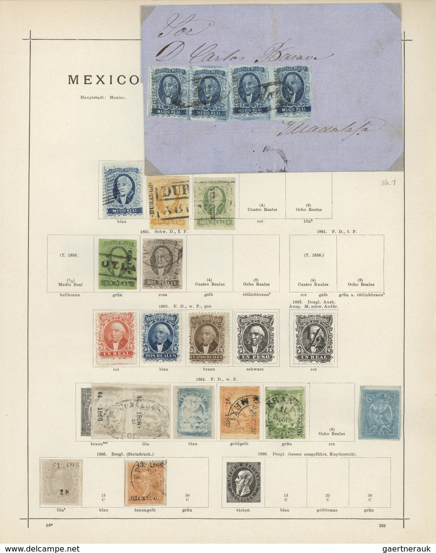 Mexiko: 1856-1889, Prachtsammlung Beginnend Mit Einem Kab.Brief Mit Vier Exemplaren Der Mi.Nr. 1, Sc - Mexiko