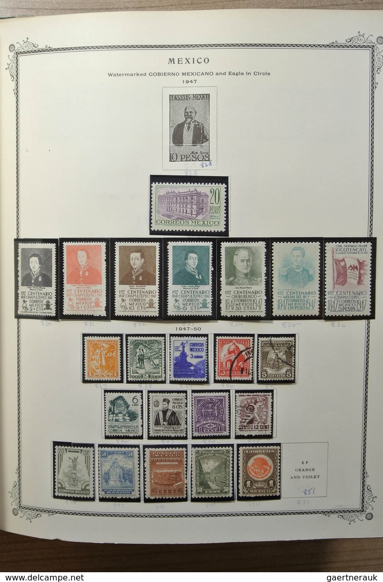 Mexiko: 1856-1984. Well filled, MNH, mint hinged and used collection Mexico 1856-1984 in Scott album