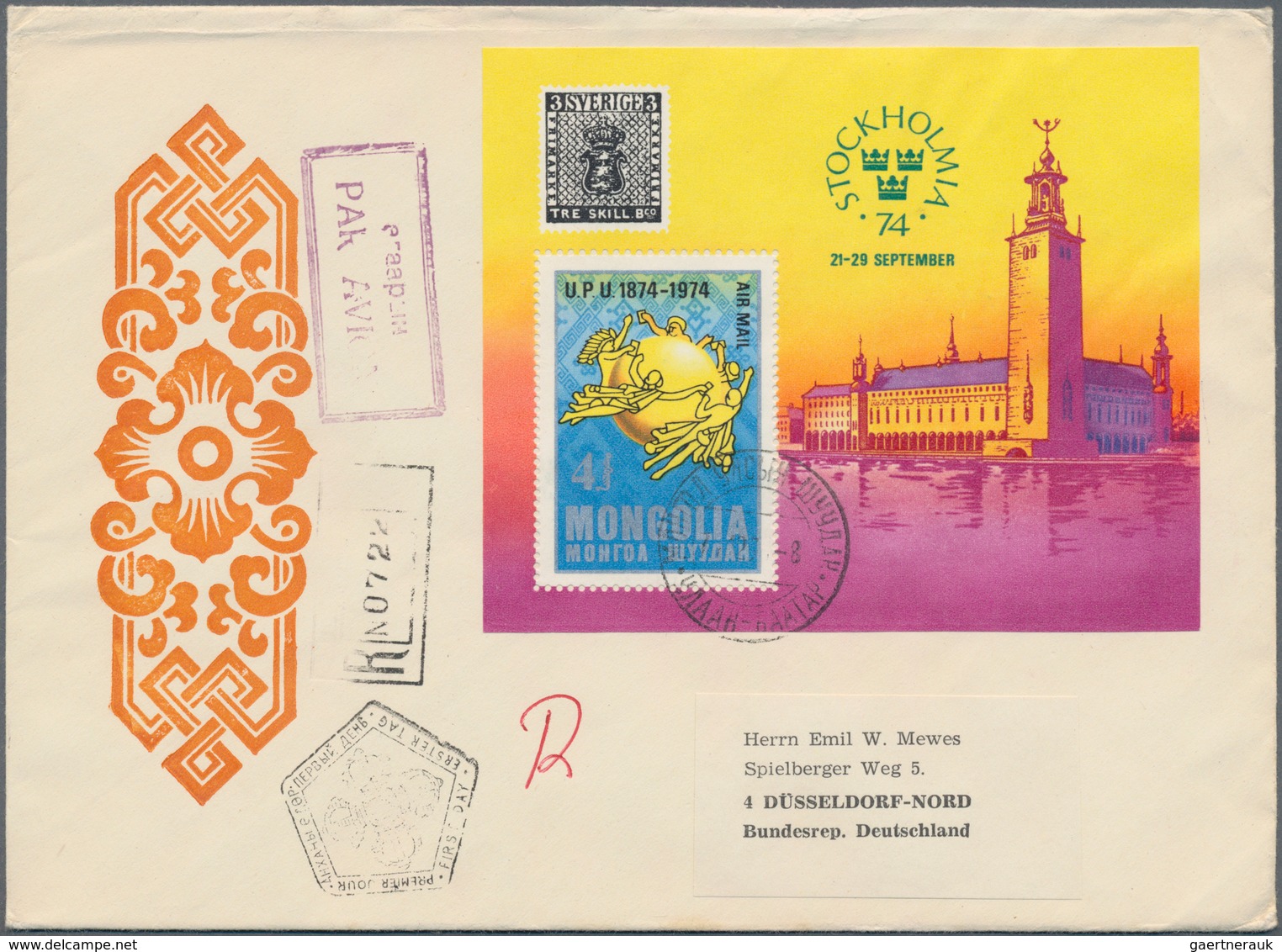 Mongolei: 1974/1980, About 58 Covers Franked With Thematic And Souvenir Sheet Issues With Special Ca - Mongolei