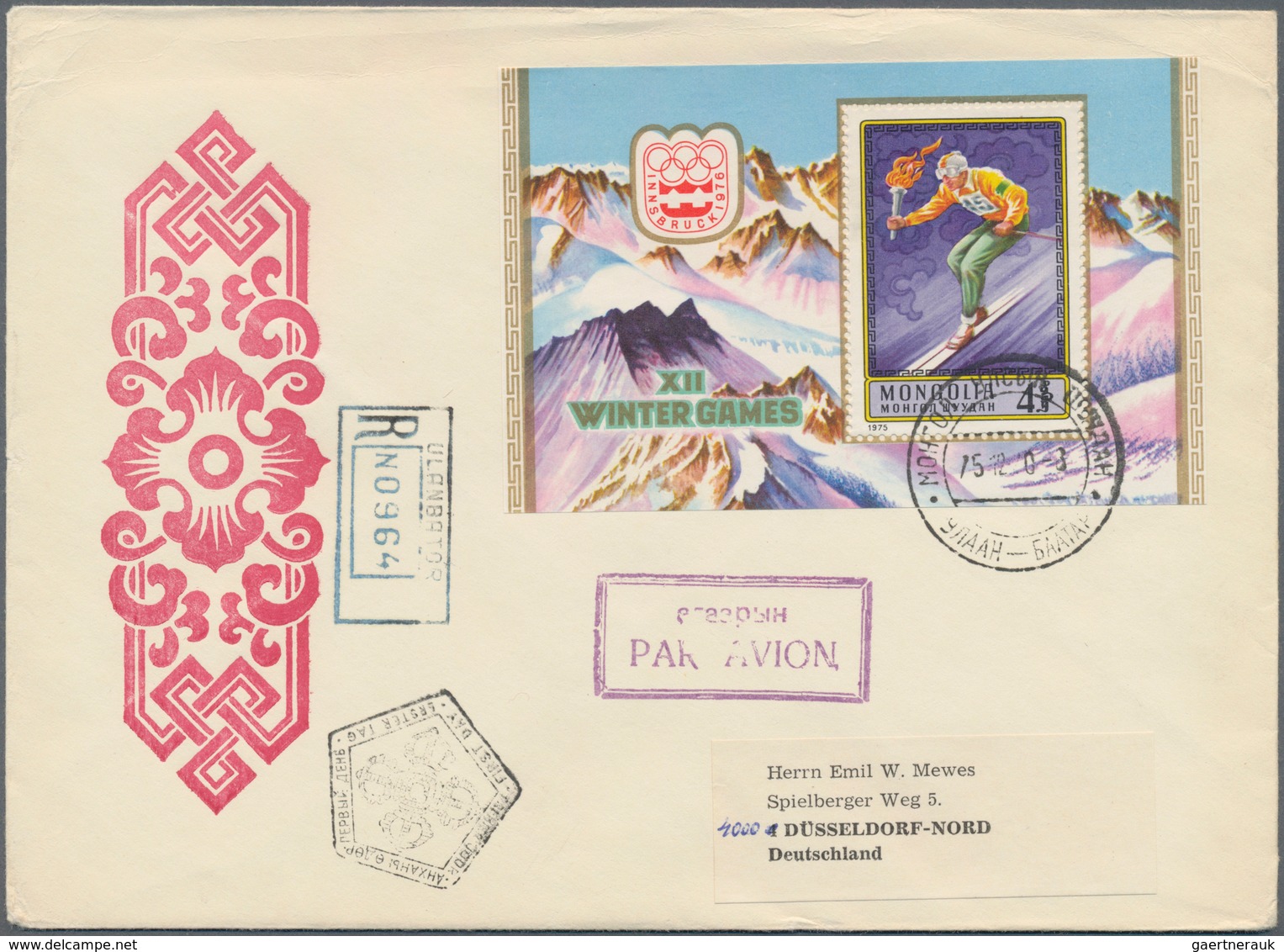 Mongolei: 1974/1980, About 58 Covers Franked With Thematic And Souvenir Sheet Issues With Special Ca - Mongolia