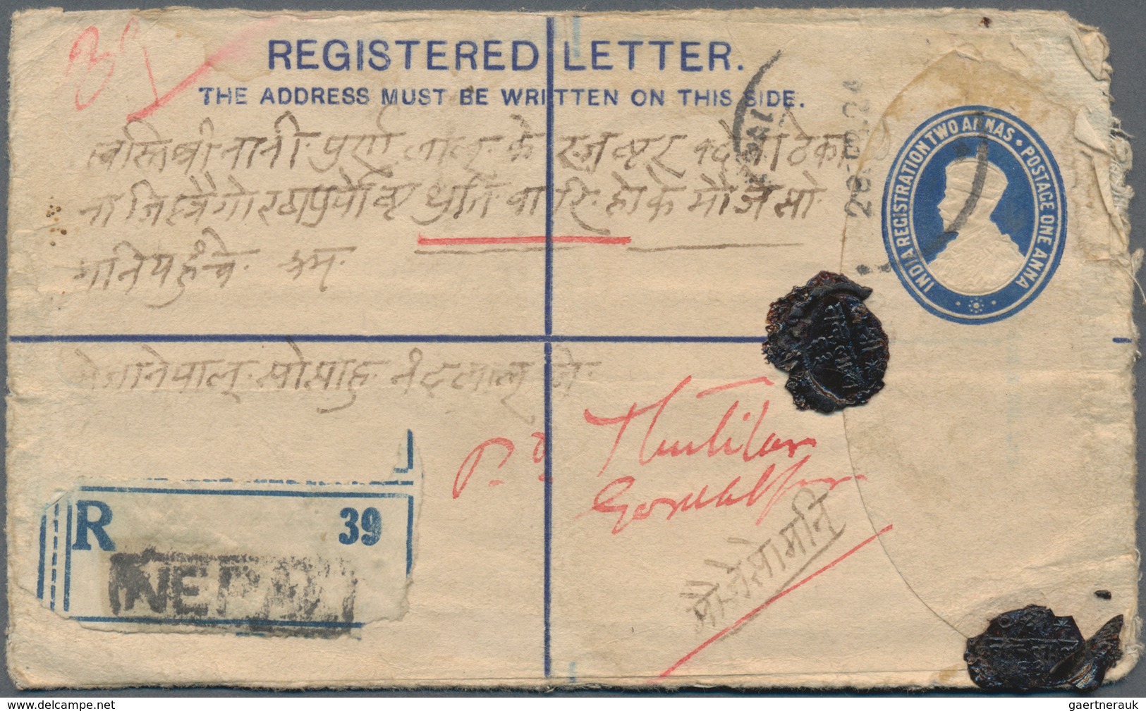 Nepal: 1903/80 (ca.), about 144 covers (inc. official franks)/stationery/fiscal documents/stampless,