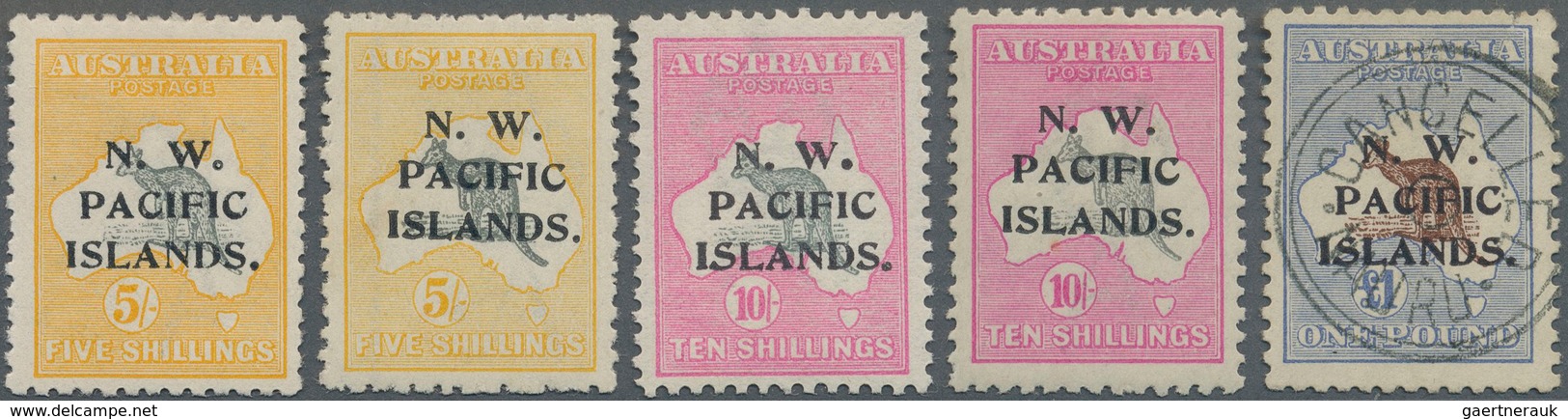 Neuguinea - N.W. Pacific Islands: 1915/1922 (ca.), Interesting Group With 49 Australian Kangaroos Or - Papua-Neuguinea